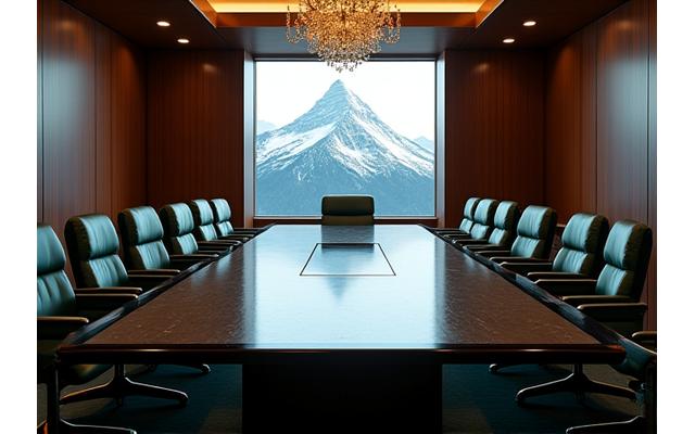 Eleganter Boardroom für exklusive Besprechungen mit Blick auf Zermatt.