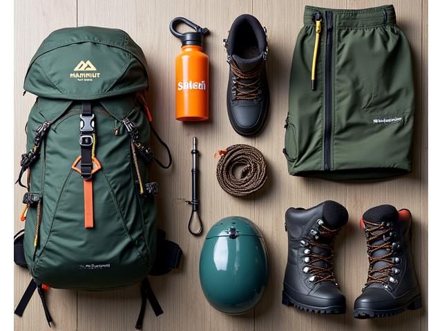 Hochwertige Outdoor-Ausrüstung bereit für die Tour