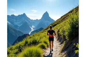 Trail Runner im Sommer in den Bergen